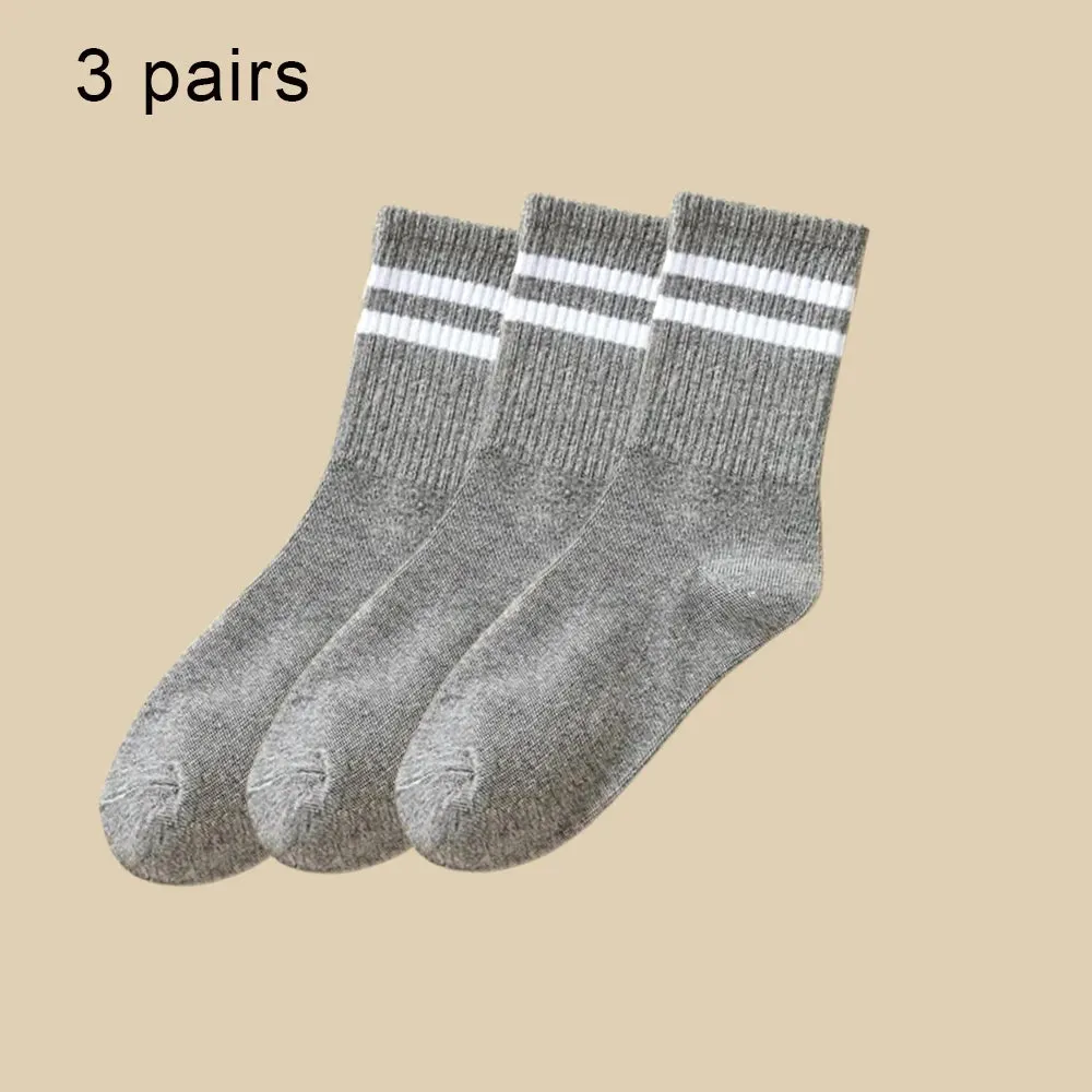 6 Pairs Women's Mid-Tube Socks - Solid Color, Autumn Winter Breathable Sport Sweat Absorbent Socks