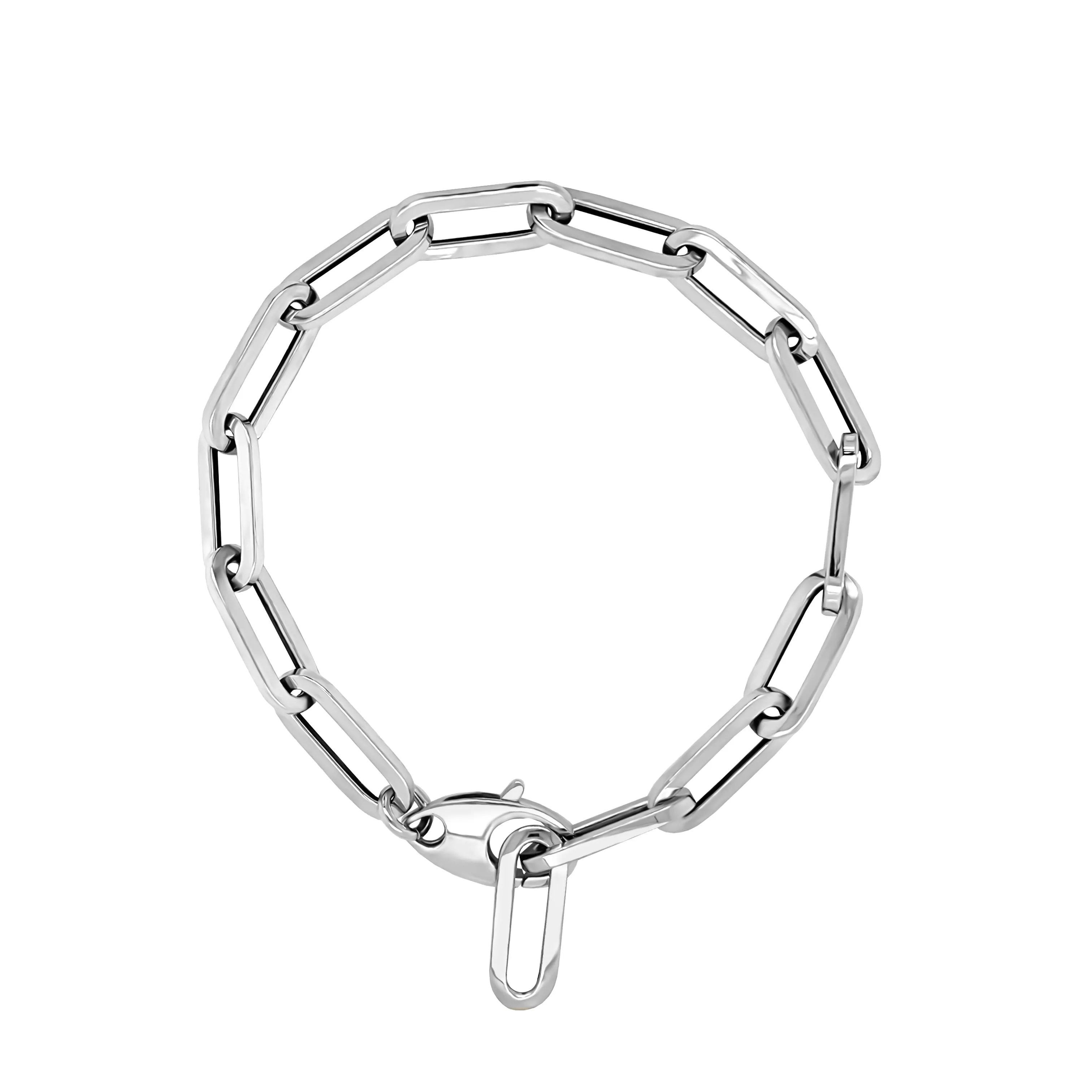 6.0MM Link Paperclip Link Chain Bracelet, 7.5" in 14K Gold