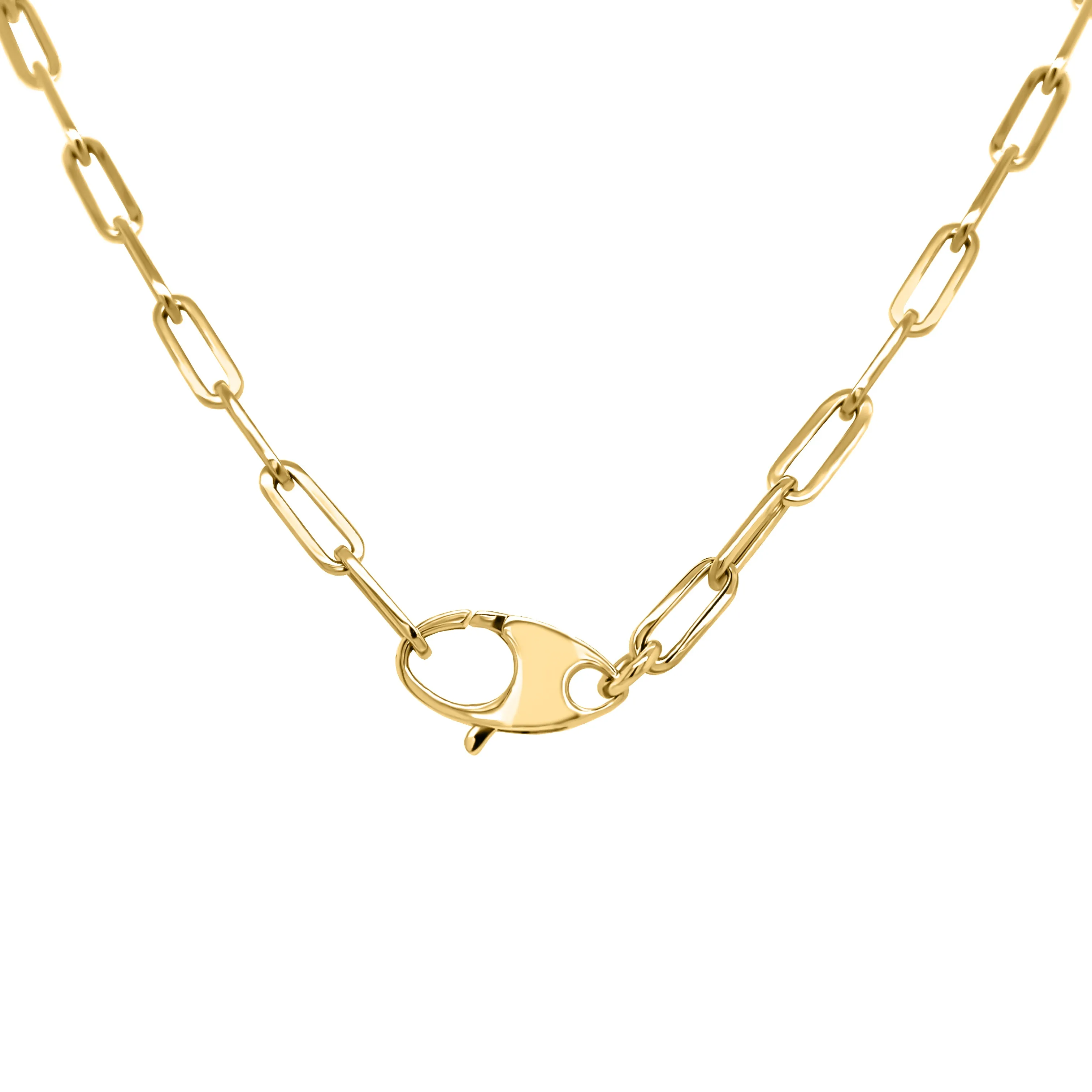 6.0MM Link Paperclip Link Chain Necklace, 20" in 14K Gold