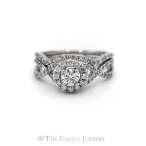 .75CTTW Round Diamond Bridal Set in 14KT White Gold