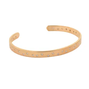 8mm Rose Gold Bangle With .56cents White Diamonds With 18kt Rose Gold Micron Plating