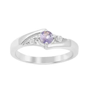 925 Sterling Silver Round Cut 4mm Tanzanite Women's Engagement Ring