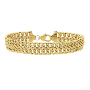 9ct Yellow Gold Silver Infused Figure 8 Link Bracelet