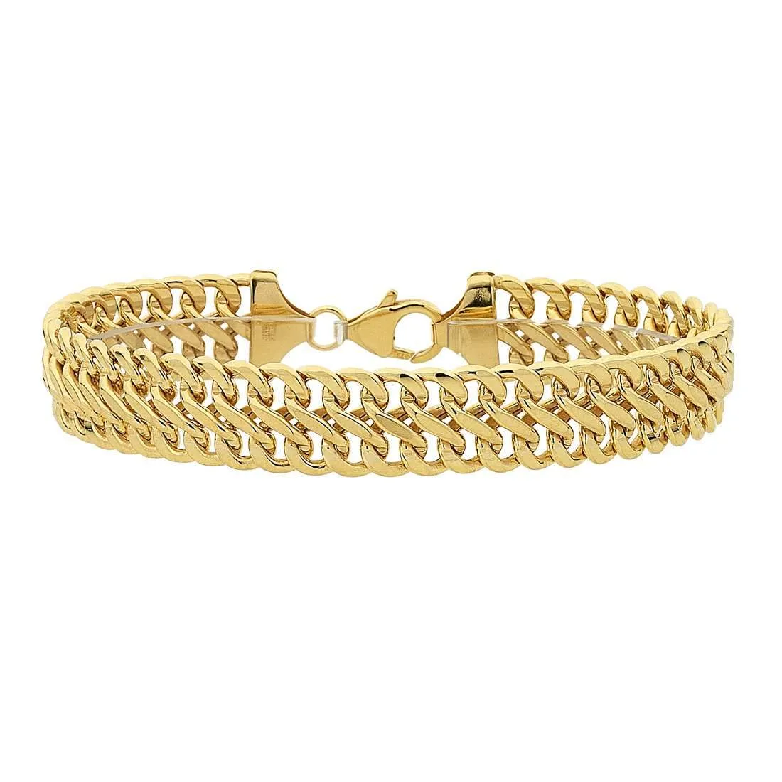 9ct Yellow Gold Silver Infused Figure 8 Link Bracelet