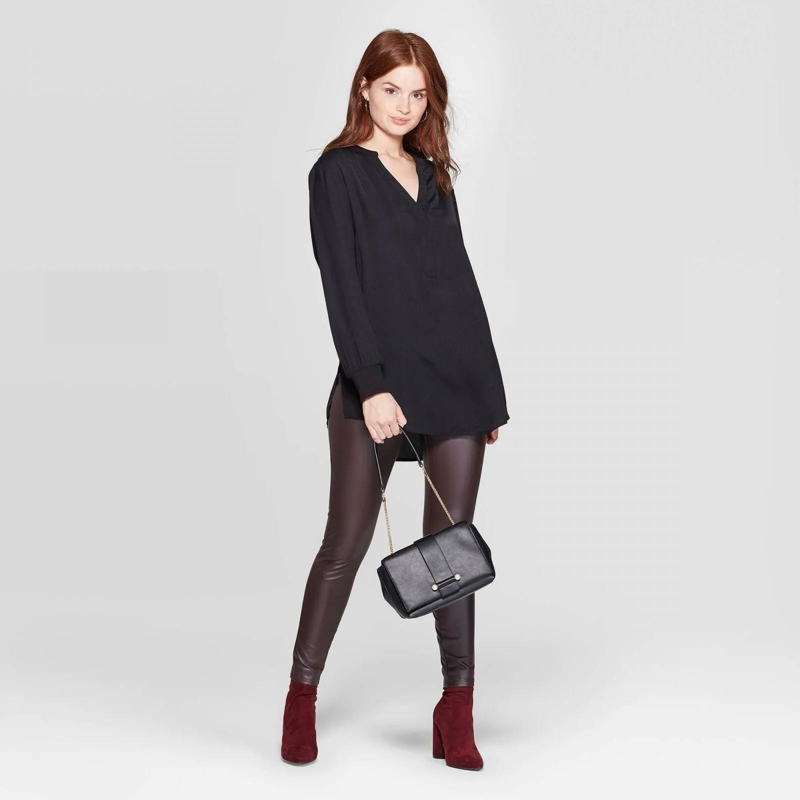 A New Day Women's Long Sleeve V-Neck Tunic Top
