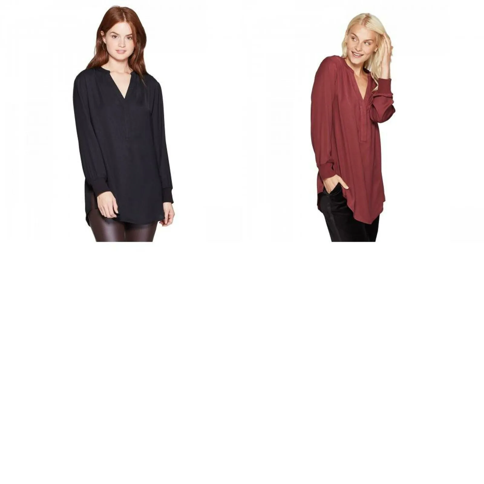 A New Day Women's Long Sleeve V-Neck Tunic Top