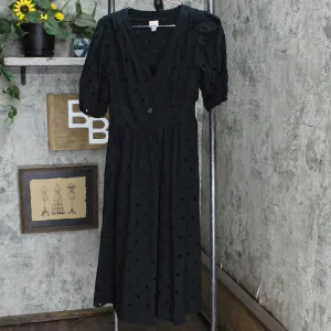 A New Day Women's Short Sleeve Eyelet Dress 78793759 Black S