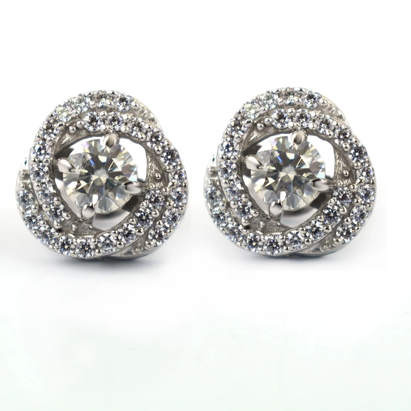 AAA Certified 1.10 Ct, Designer Off-White Diamond Studs with White Accents  ! Very Latest Collection & Ideal Gift for Lovely Wife