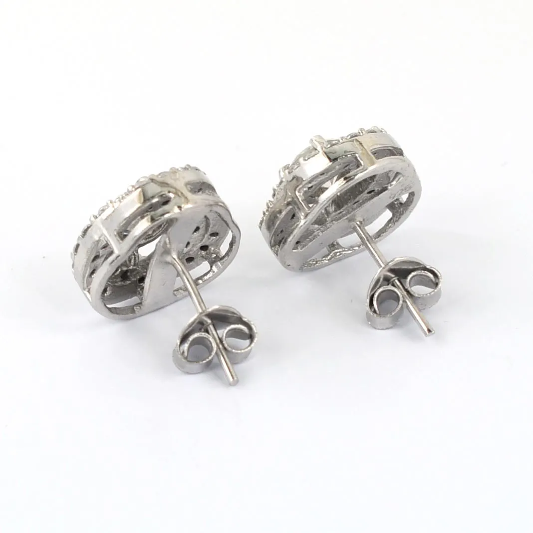 AAA Certified 1.10 Ct, Designer Off-White Diamond Studs with White Accents  ! Very Latest Collection & Ideal Gift for Lovely Wife