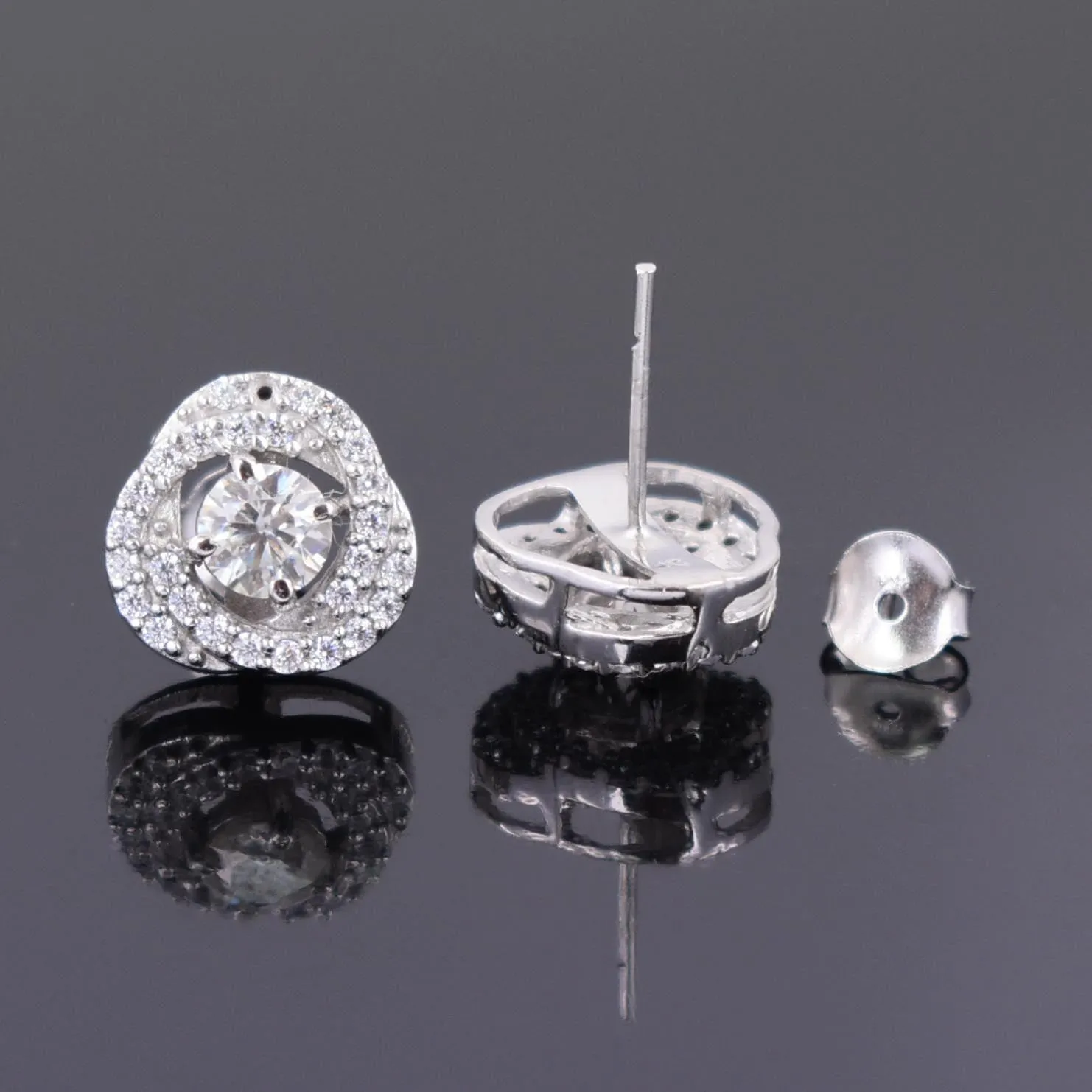 AAA Certified 1.10 Ct, Designer Off-White Diamond Studs with White Accents  ! Very Latest Collection & Ideal Gift for Lovely Wife