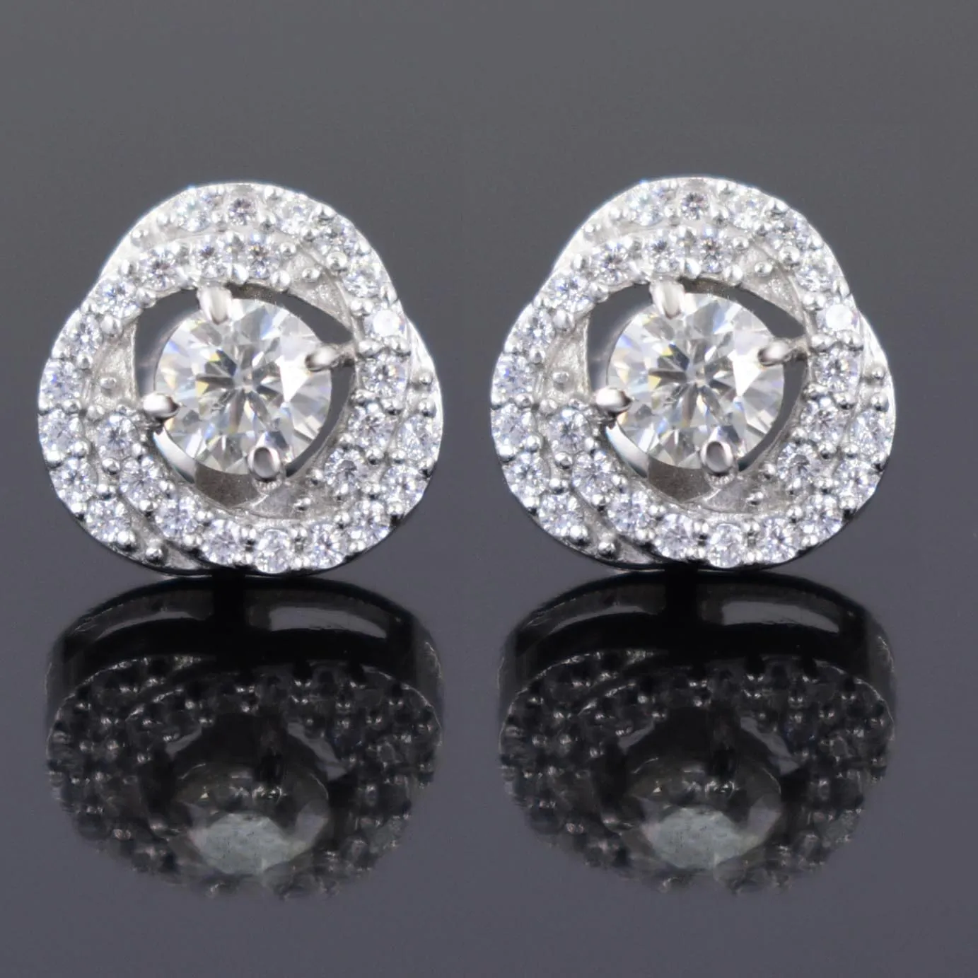 AAA Certified 1.10 Ct, Designer Off-White Diamond Studs with White Accents  ! Very Latest Collection & Ideal Gift for Lovely Wife