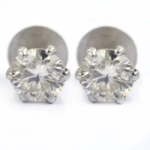 AAA Certified 4.00 Ct, Gorgeous Off-White Diamond Solitaire Studs in 925 Silver! Amazing Collection & Great Shine