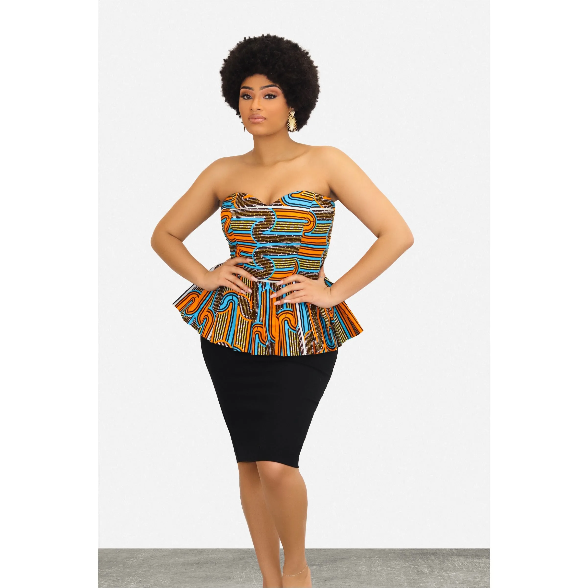 Abena African Print Bustier