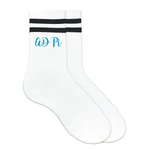 AD Pi Double Stripe Crew Socks