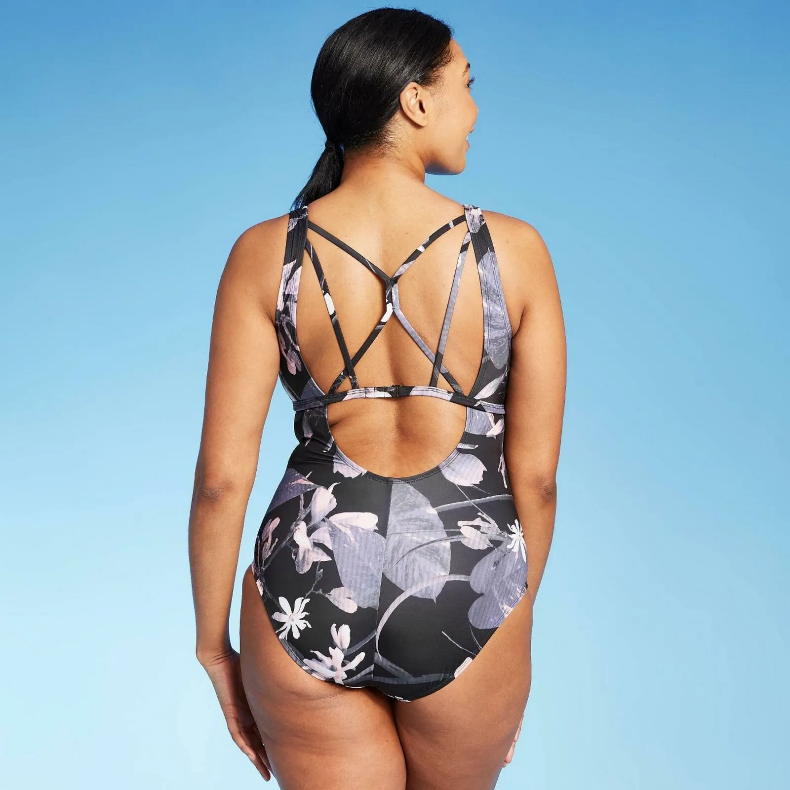All In Motion Women's Cross Back One Piece Swimsuit