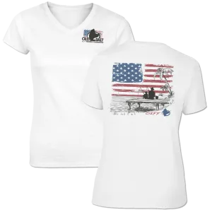 American Living - Ladies Short Sleeve, Cotton Blend, V-neck Shirt