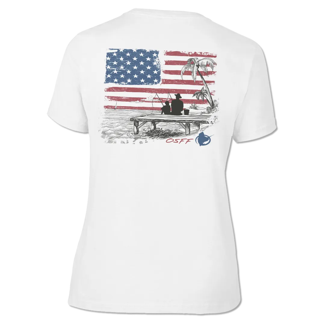 American Living - Ladies Short Sleeve, Cotton Blend, V-neck Shirt