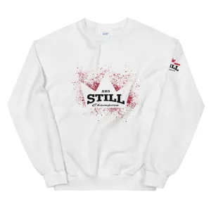 And Still Champion crown on front, Be Your Beast on back, ASC logo on sleeve, women's sweatshirt