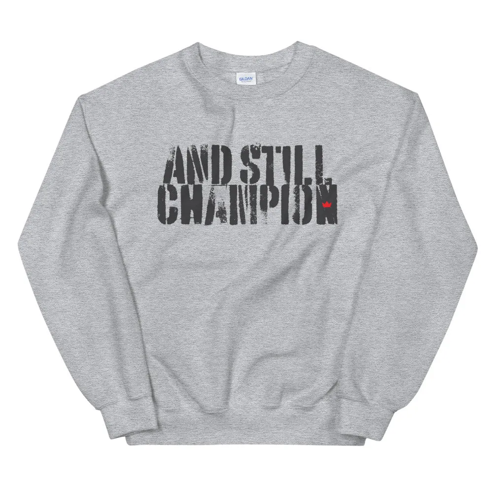 And Still Champion women's training sweatshirt with ASC logo on back label