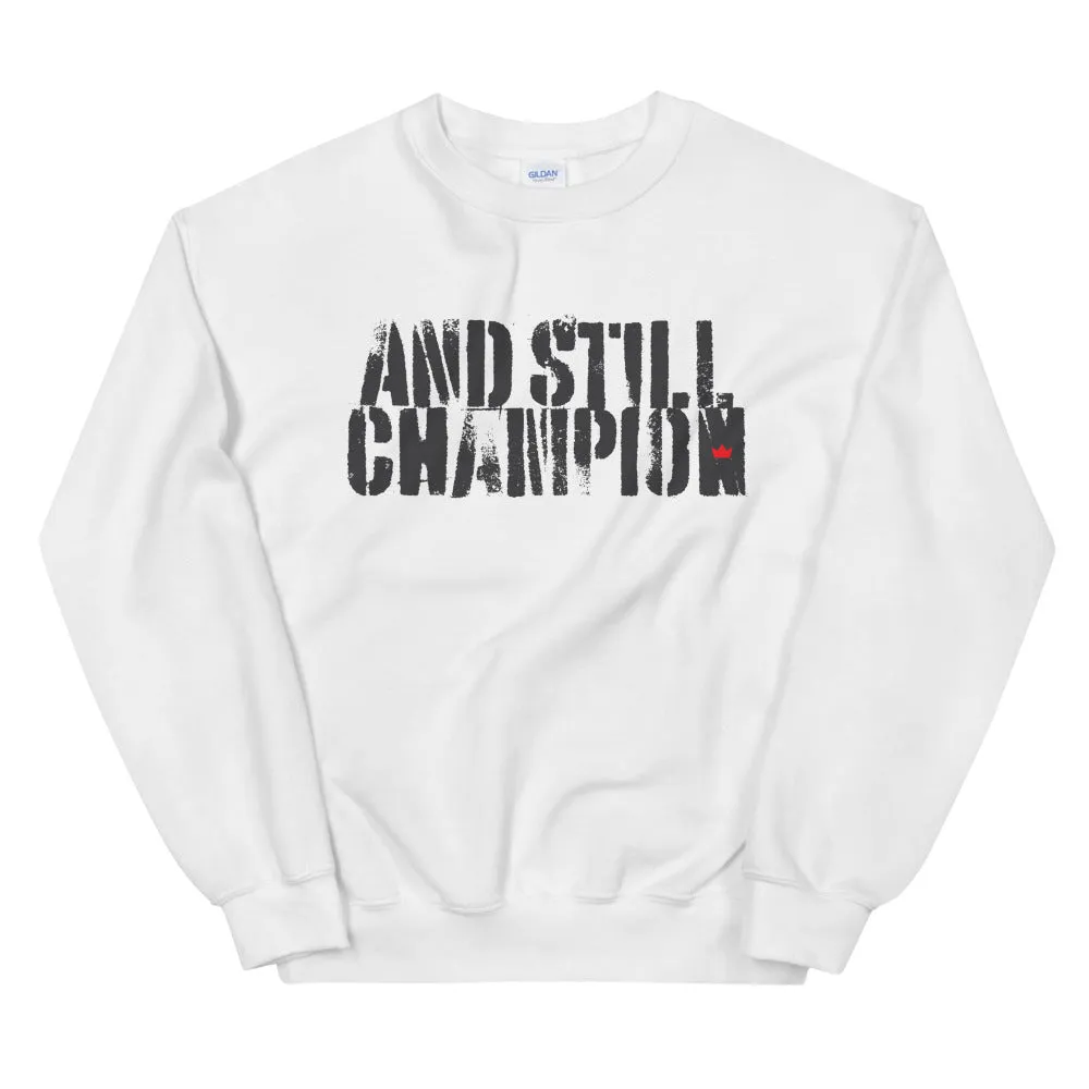 And Still Champion women's training sweatshirt with ASC logo on back label