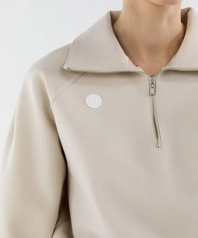 Anell Golf  Airy Round Half Zip-Up - Cream
