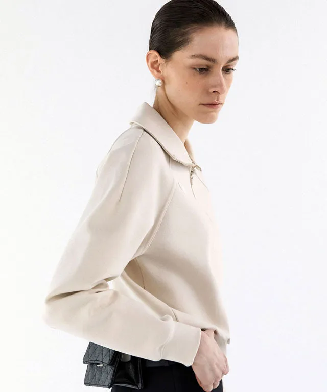 Anell Golf  Airy Round Half Zip-Up - Cream