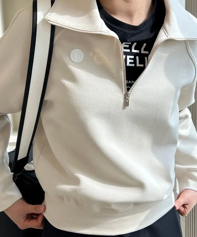 Anell Golf  Airy Round Half Zip-Up - Cream