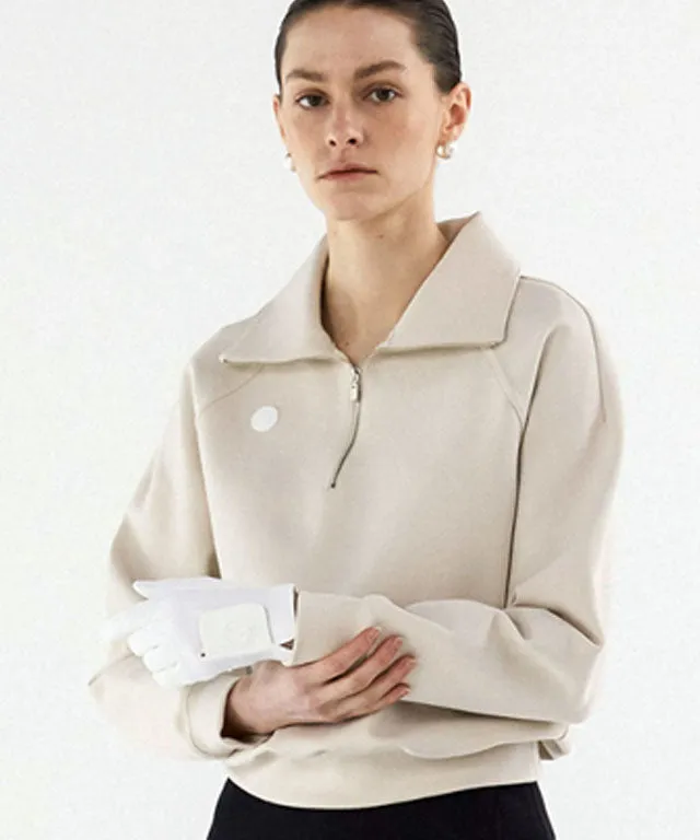 Anell Golf  Airy Round Half Zip-Up - Cream