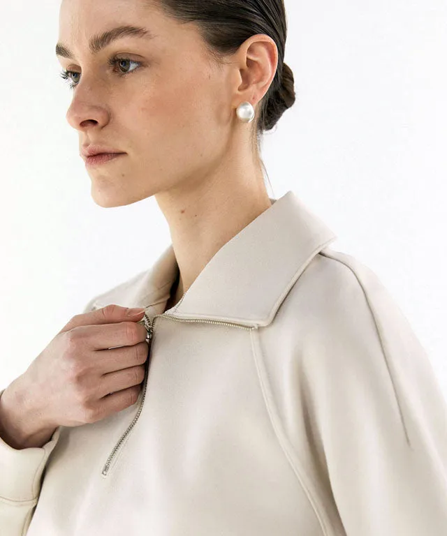 Anell Golf  Airy Round Half Zip-Up - Cream