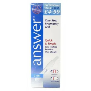 ANSWER One STEP Pregnancy Test Kit (pregnancy test stick) x 2 tests