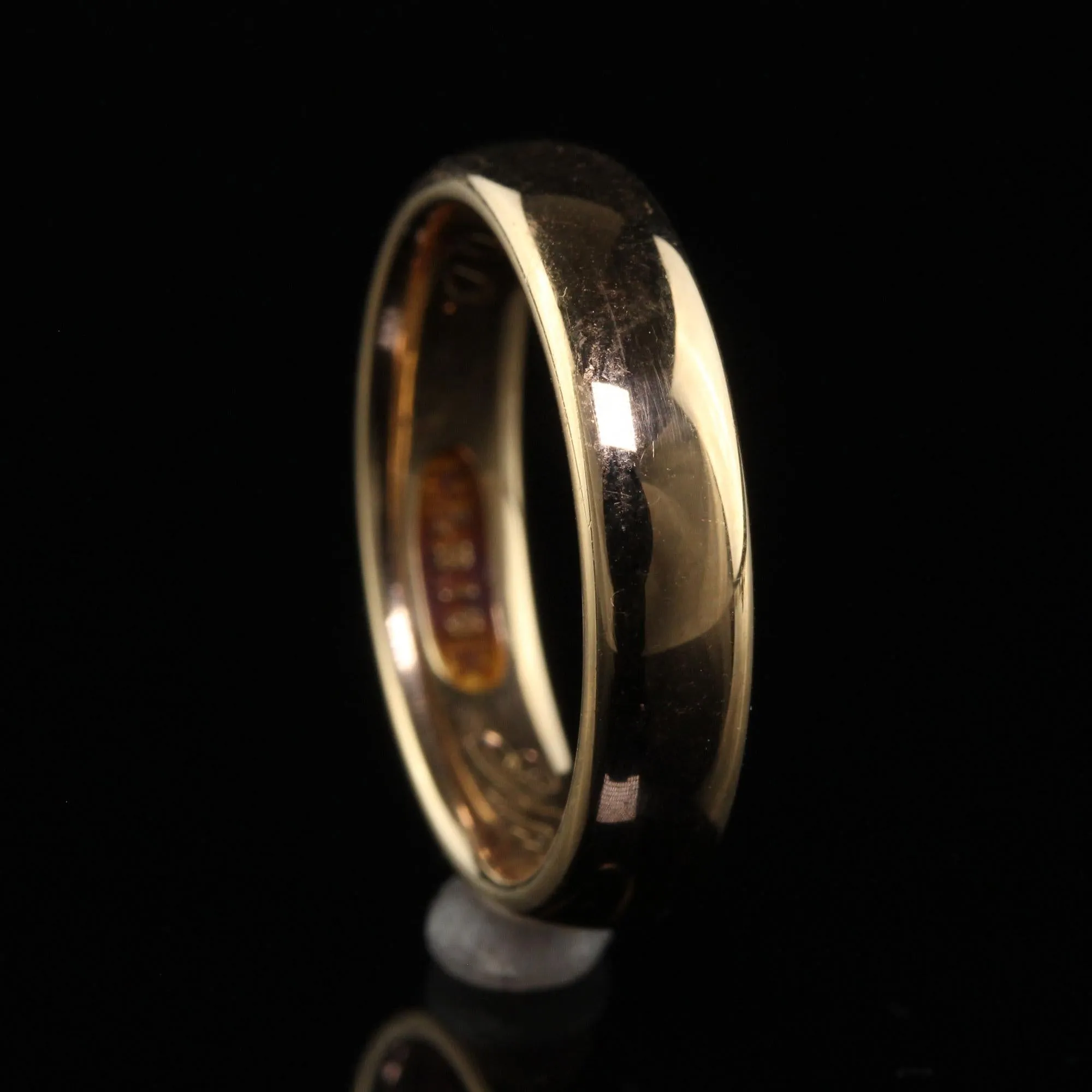Antique Edwardian 18K Yellow Gold Classic Engraved Wedding Band - Size 6 3/4