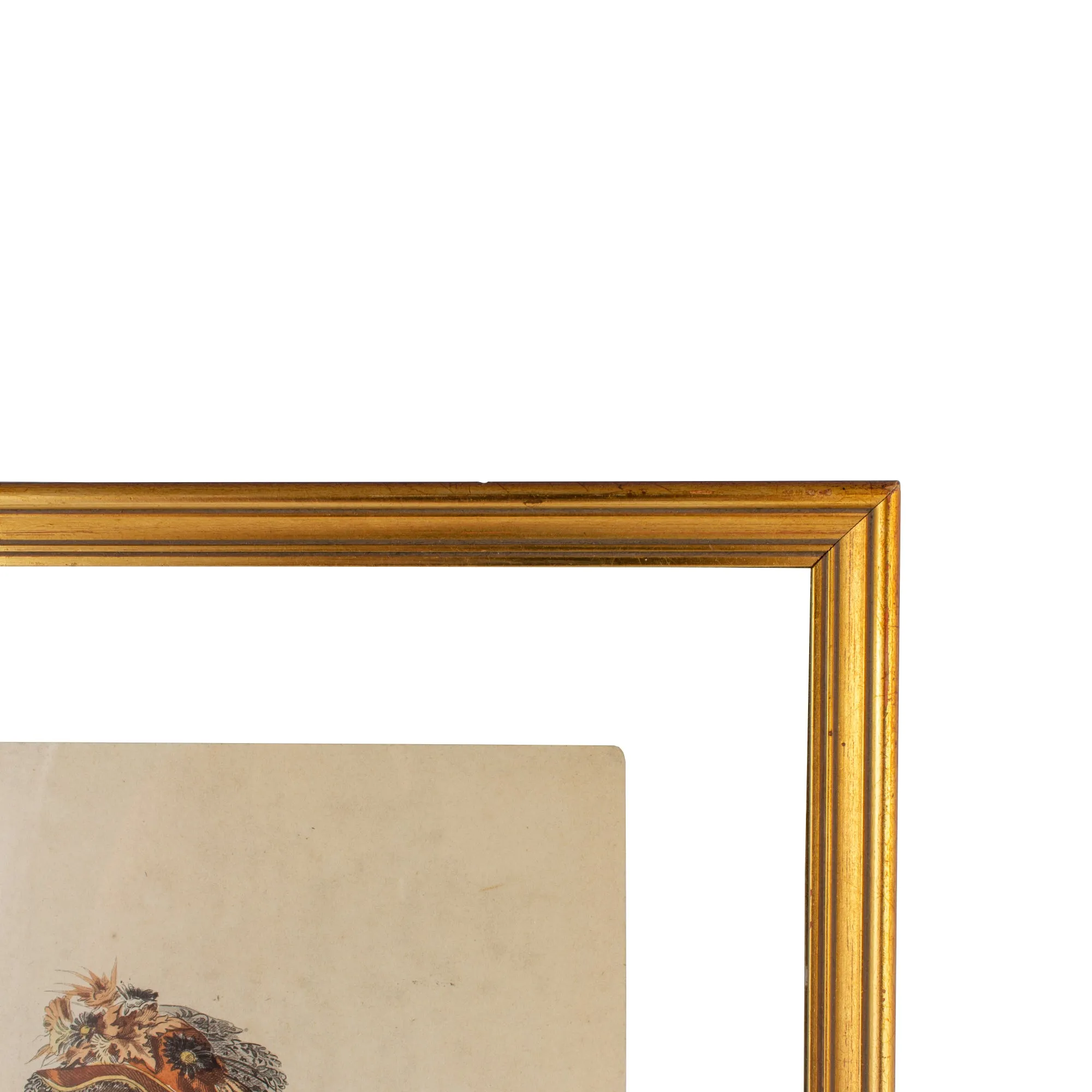 Antique French Hairstyle Fashion Print in Floating Frame