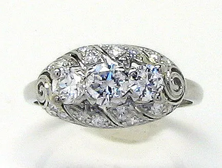 Antique Platinum 1.07ct Diamond Ring
