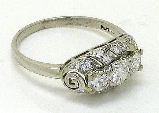 Antique Platinum 1.07ct Diamond Ring