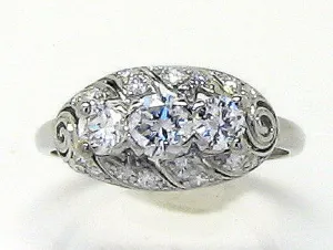 Antique Platinum 1.07ct Diamond Ring