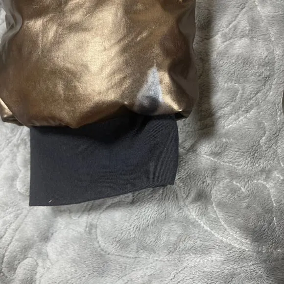 Athleta Down Coat Lofty Bronze Metallic Puffer