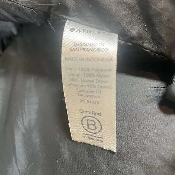 Athleta Down Coat Lofty Bronze Metallic Puffer