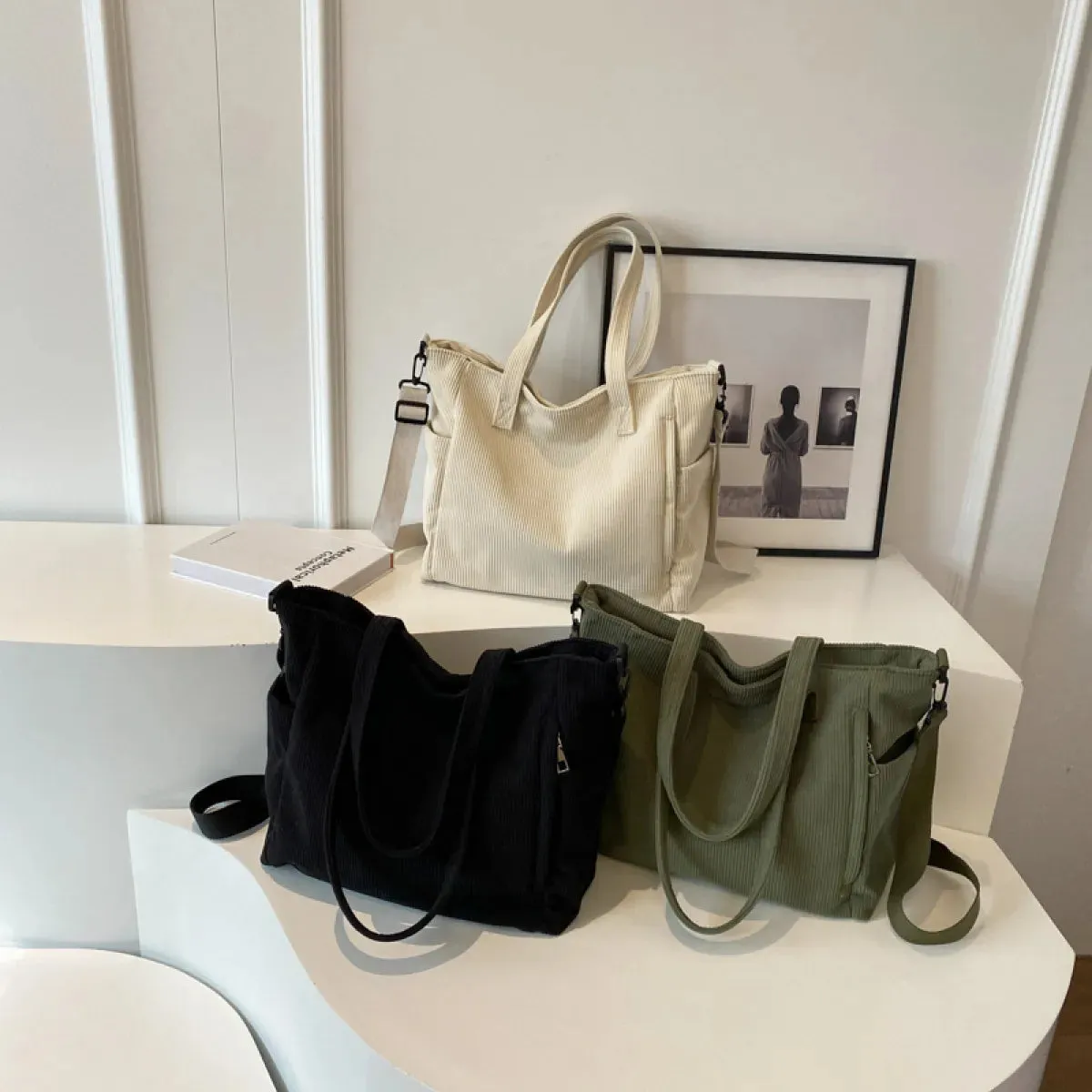 Autumn And Winter Corduroy Women's Bag