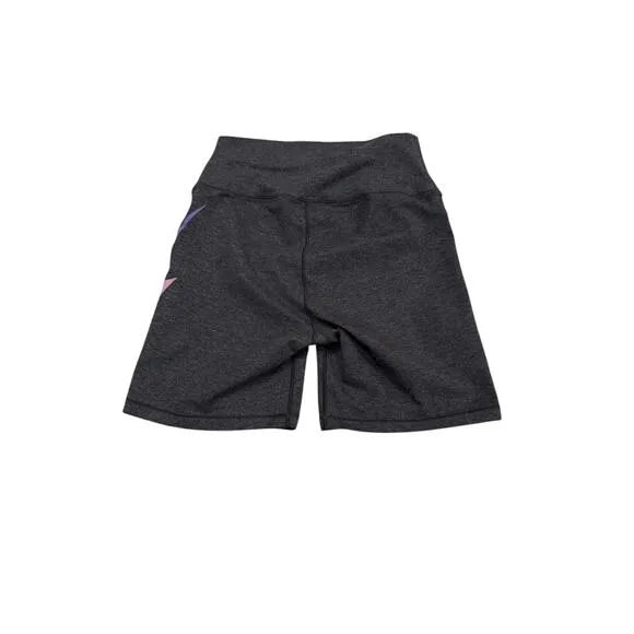 AVIATOR NATION BOLT FADE 6IN HI-RISE BIKER SHORT  CHARCOAL // RAINBOW PINK Small
