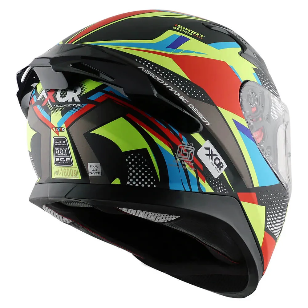 Axor Apex Full Face Helmet Vivid Black / Neon Yellow Gloss