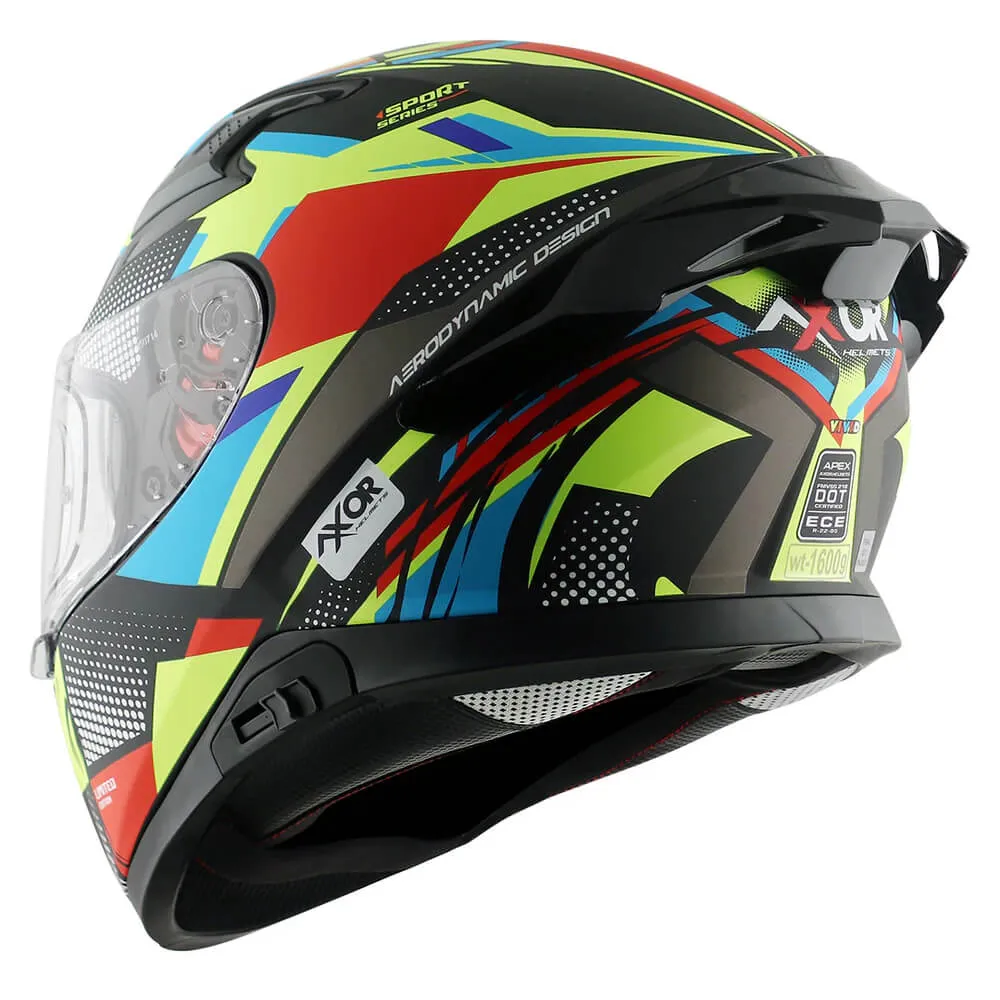 Axor Apex Full Face Helmet Vivid Black / Neon Yellow Gloss