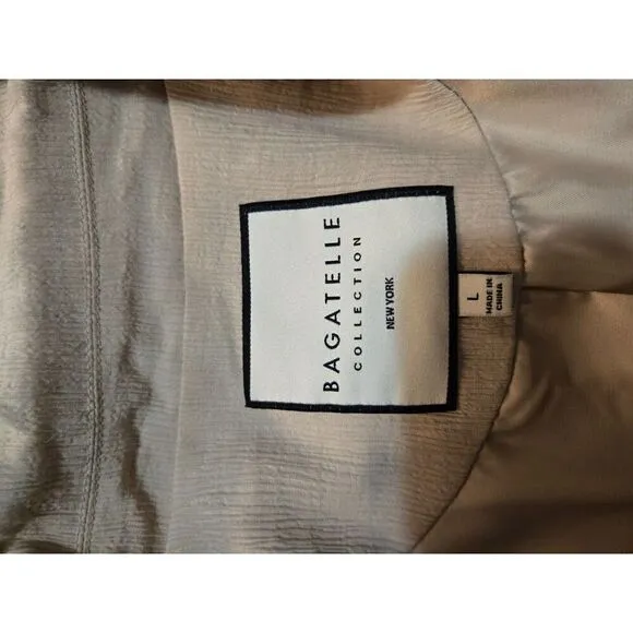 Bagatelle Collection Women's Beige Single Button Belted Jacket Size Large