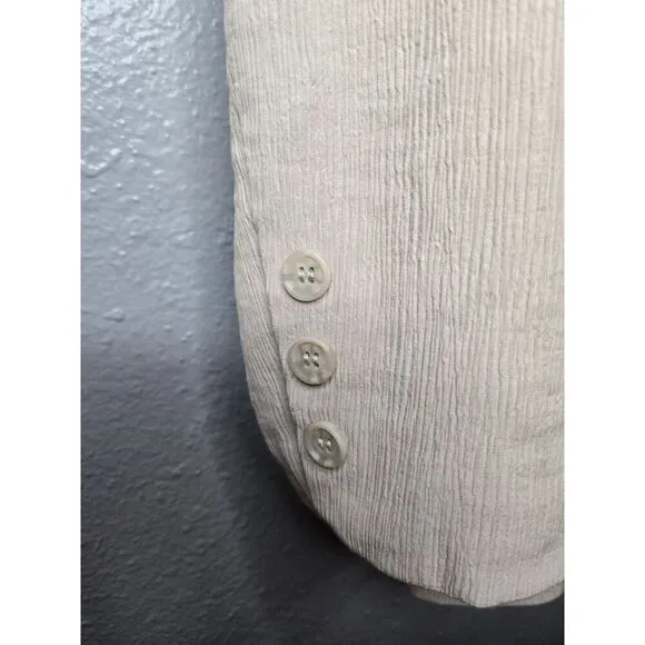 Bagatelle Collection Women's Beige Single Button Belted Jacket Size Large
