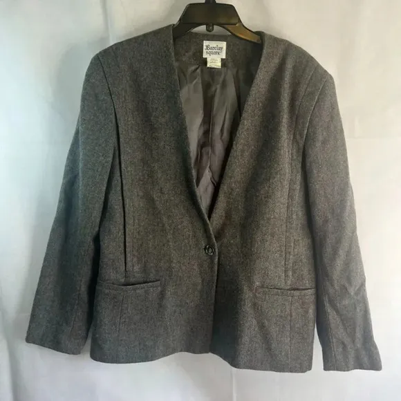 Barclay Square VTG Wool Blend Single Breasted Blazer Jacket Women's Size‎ 14