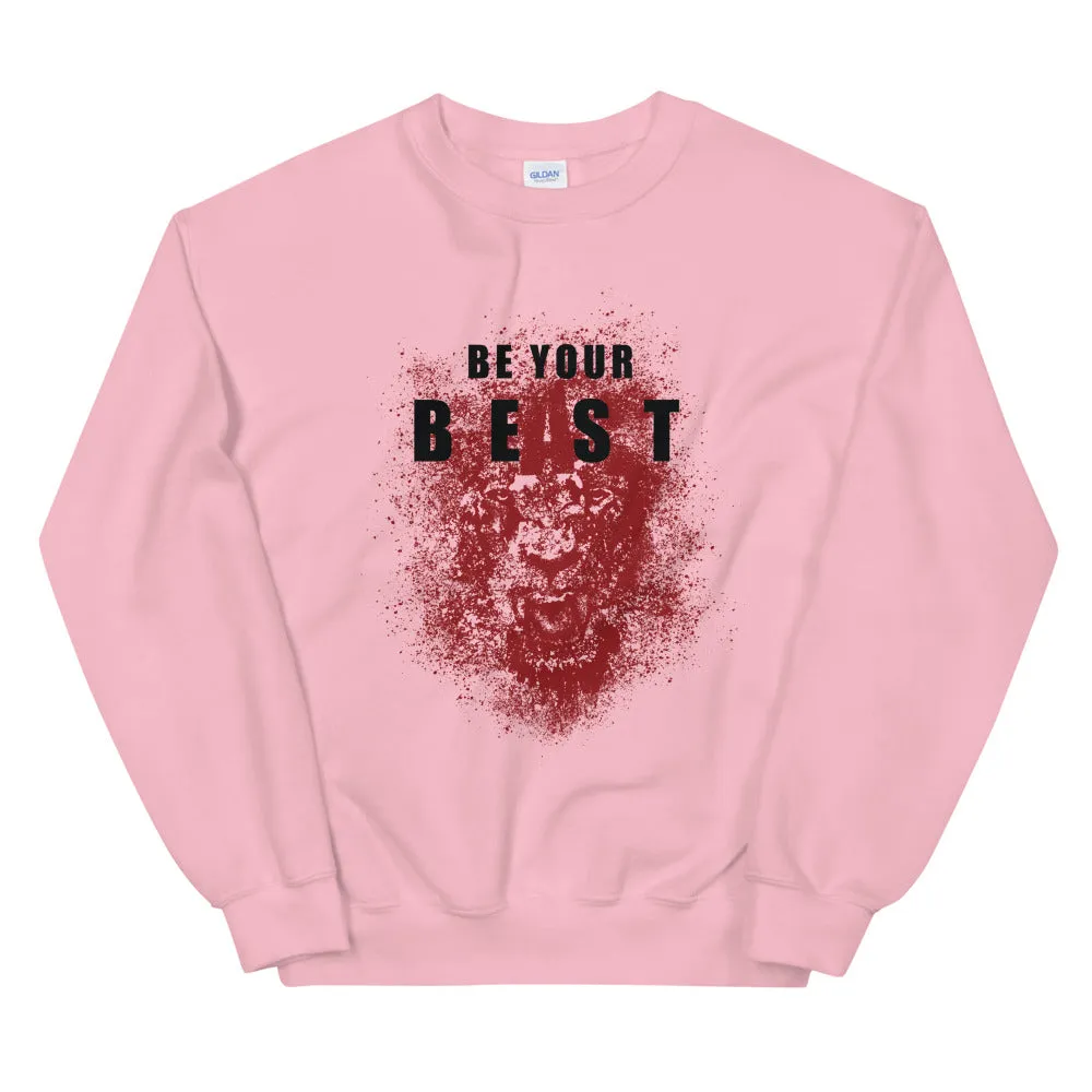 Be Your Beast Lioness with ASC logo on back label women's sweatshirt