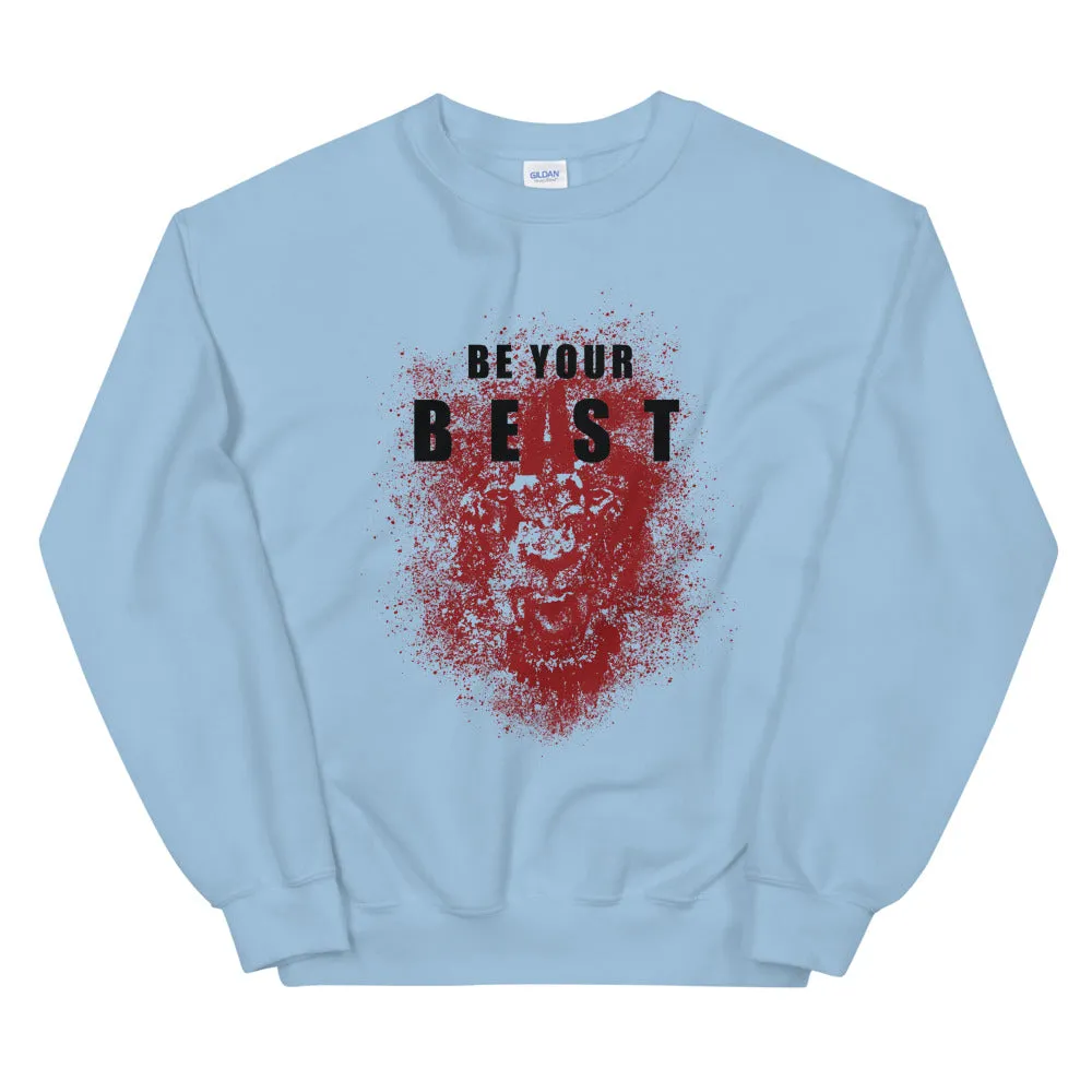 Be Your Beast Lioness with ASC logo on back label women's sweatshirt