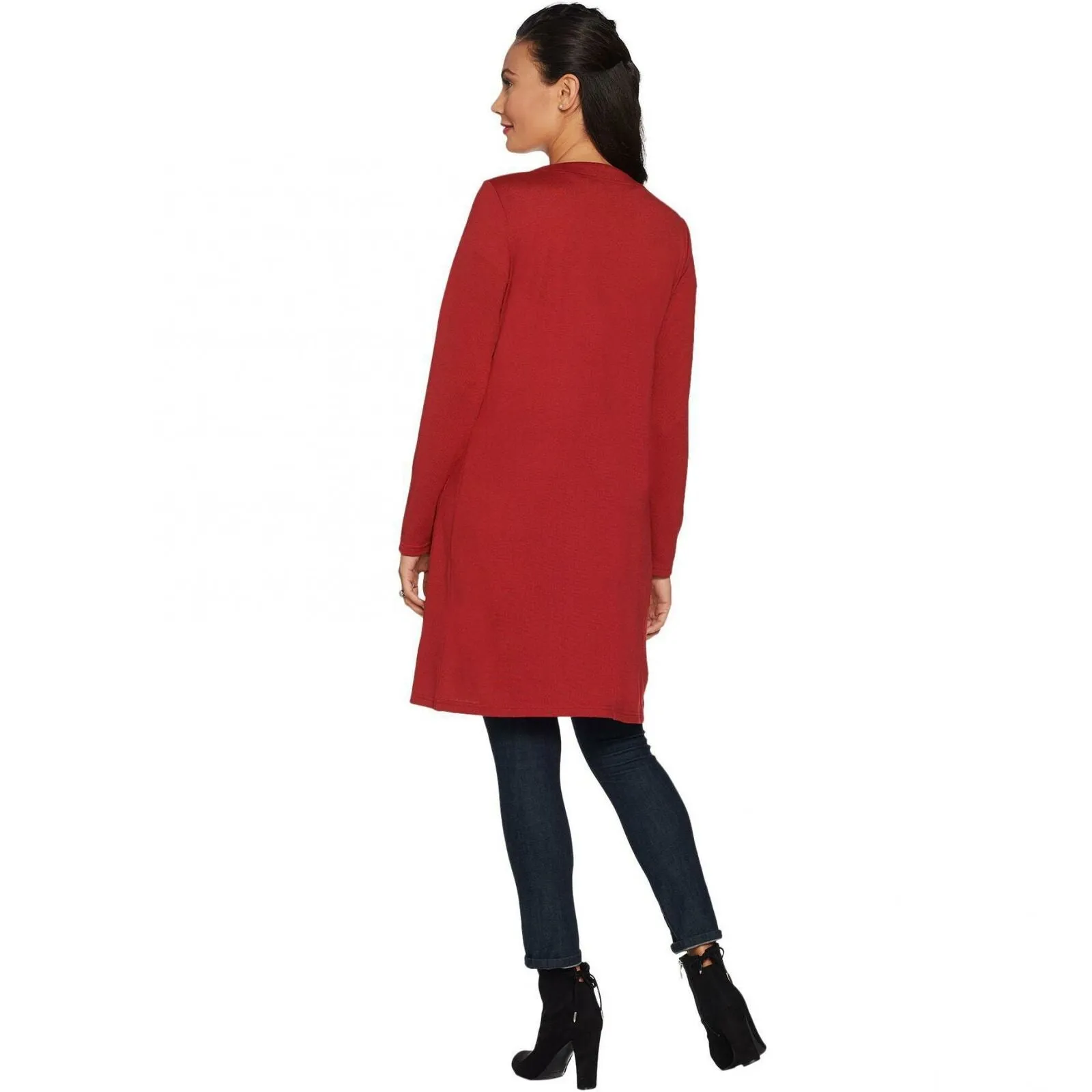Belle By Kim Gravel Women's Open Front Long Cardigan Sweater