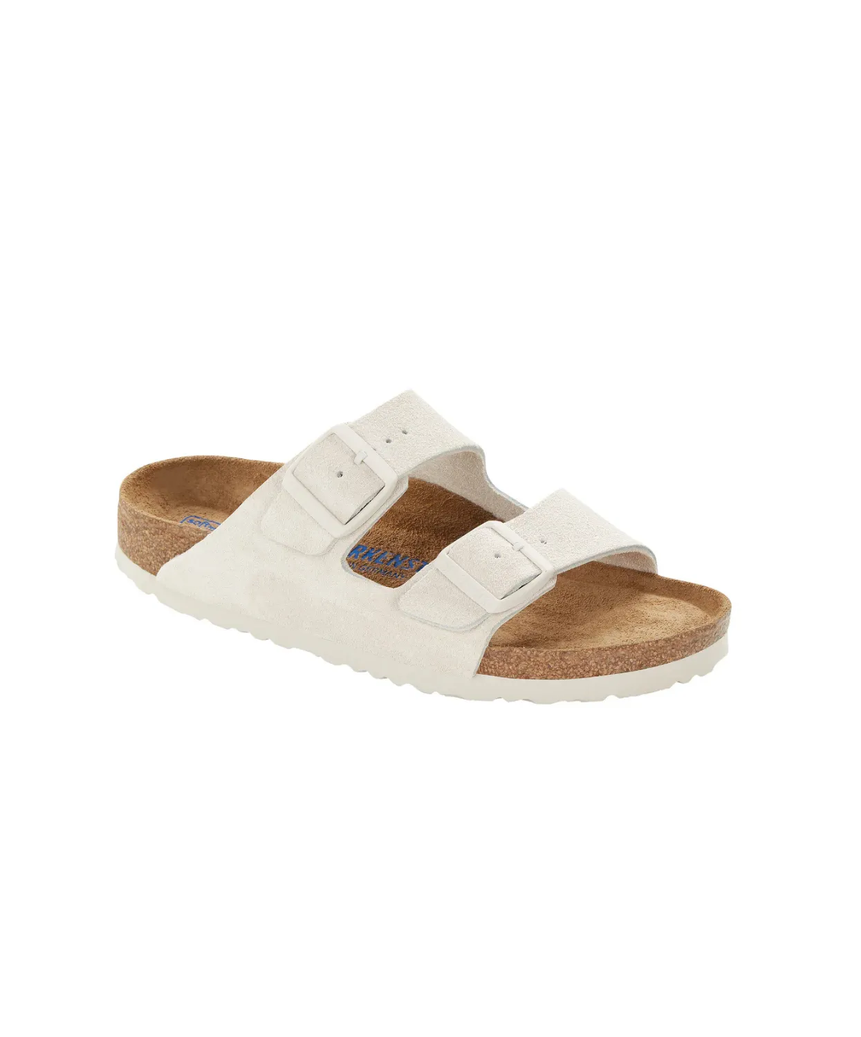 Birkenstock Arizona Suede Leather Antique White Soft Footbed Sandals