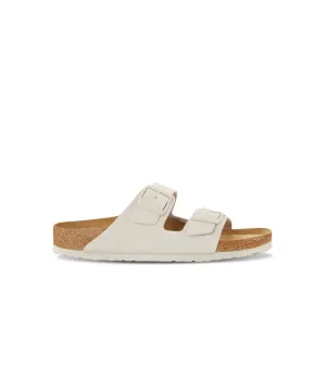 Birkenstock Arizona Suede Leather Antique White Soft Footbed Sandals