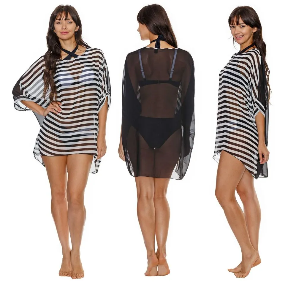 Black and White Stripe Cover-up